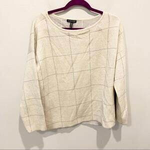 Eileen Fisher Window Pane Wool Blend Sweater